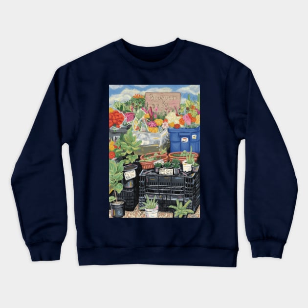 Farmers Market Flowers Crewneck Sweatshirt by danyellysdoodles